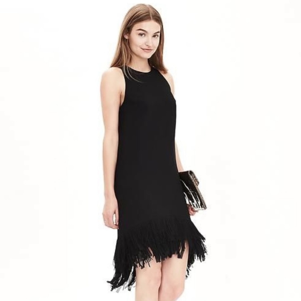 Banana Republic Black Dress with Fringe